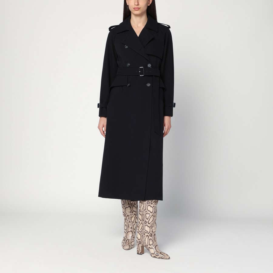 ジャケット Max Mara Black long trench in sable Trench coats female | Max Mara