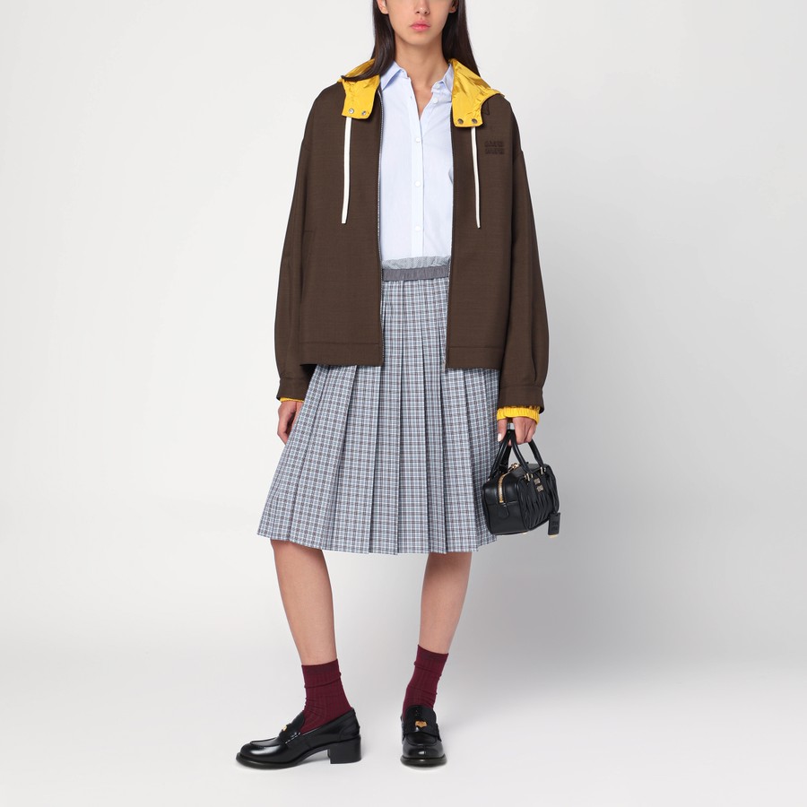 Miu Miu Brown/mustard jacket in kid mohair and technical