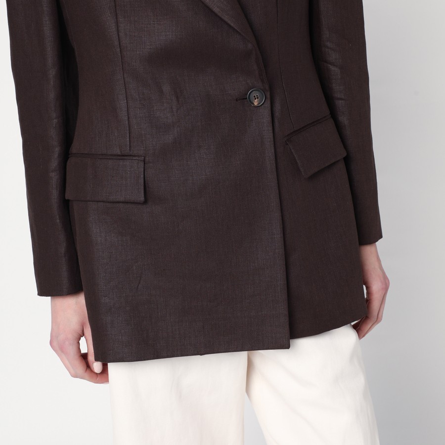 ジャケット Brunello Cucinelli Shiny Brown Linen Twill Jacket Brunello Cucinelli Shiny brown linen twill jacket | TheDoubleF