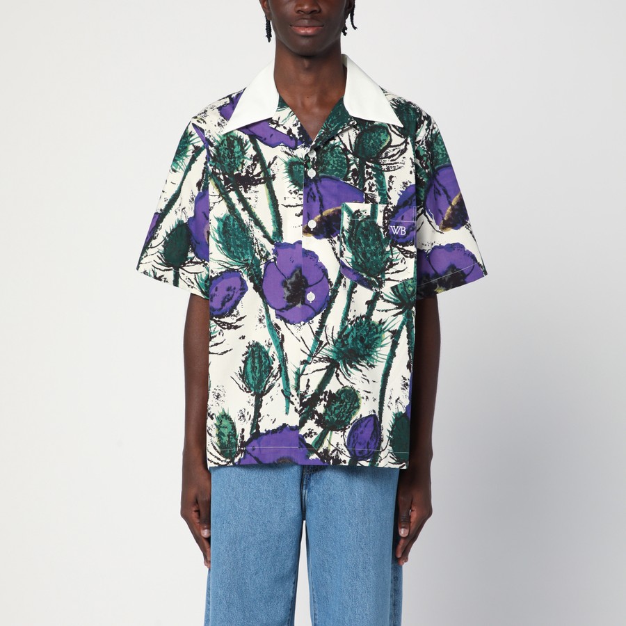 Wales Bonner Highlife bowling shirt with purple print | TheDoubleF
