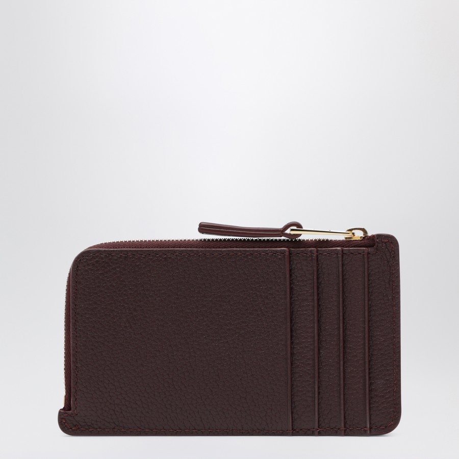 Loewe Card holder with coin pocket in Dark Burgundy | TheDoubleF