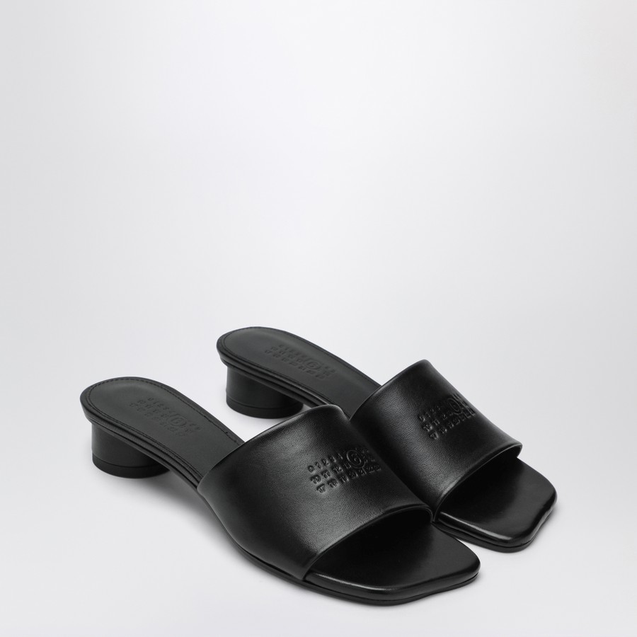 MM6 Maison Margiela Black Anatomic sandals with low heel | TheDoubleF