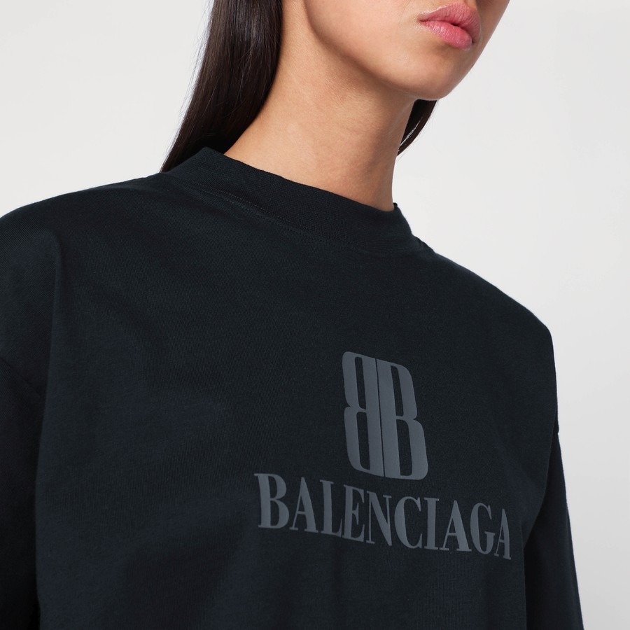 Balenciaga Faded black Nano BB Medium Fit T-shirt | TheDoubleF