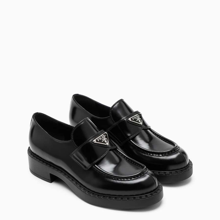 brushed leather loafers