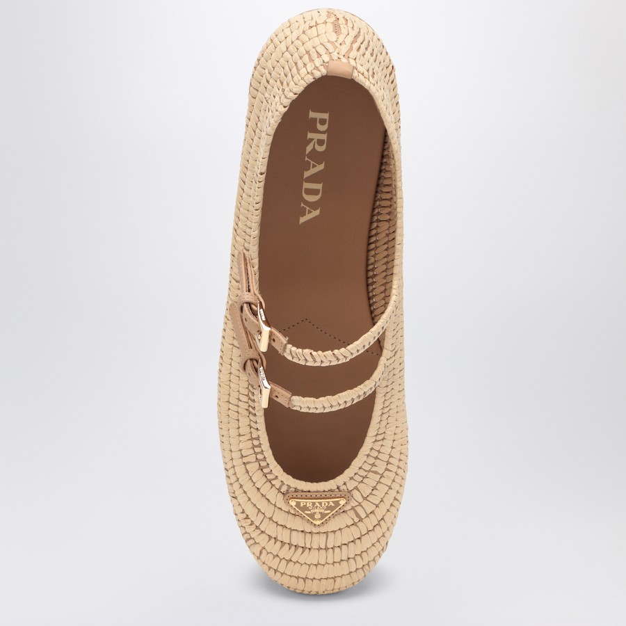 PRADA Crochet ballet flats レディース フラットシューズ Striped crochet ballet flats in multicoloured - Prada
