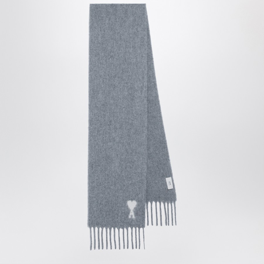 ★AMI PARIS de Coeur Scarf Dark Grey★ DARK GREY Red Ami de Coeur Scarf | AMI PARIS