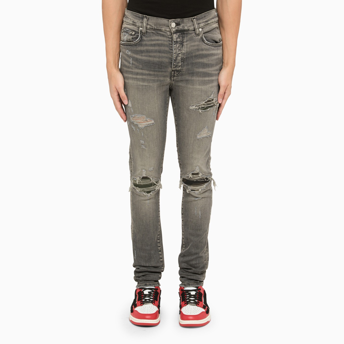 AMIRI Grey cotton destroyed jeans TheDoubleF