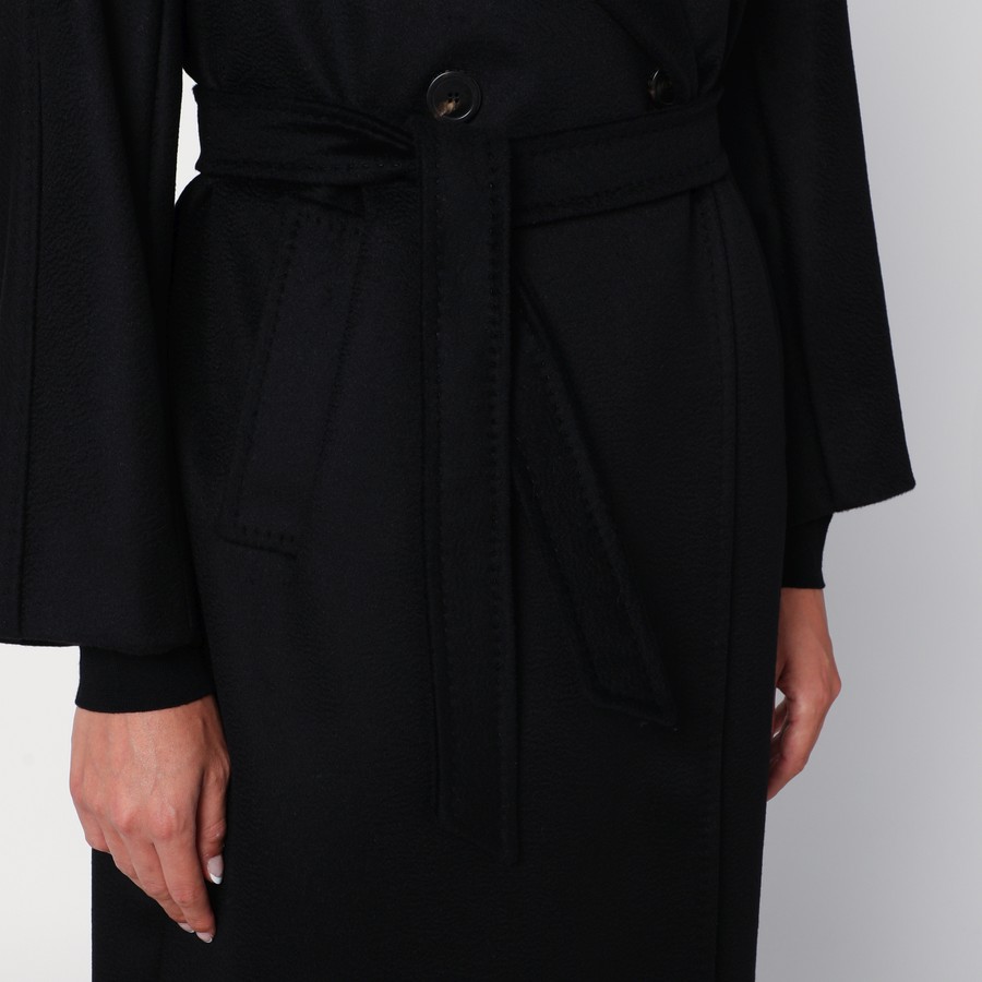 コート WEEKEND MAX MARA BLACK DOUBLE-BREASTED COAT WITH BELT Weekend Max Mara Black double-breasted coat with belt