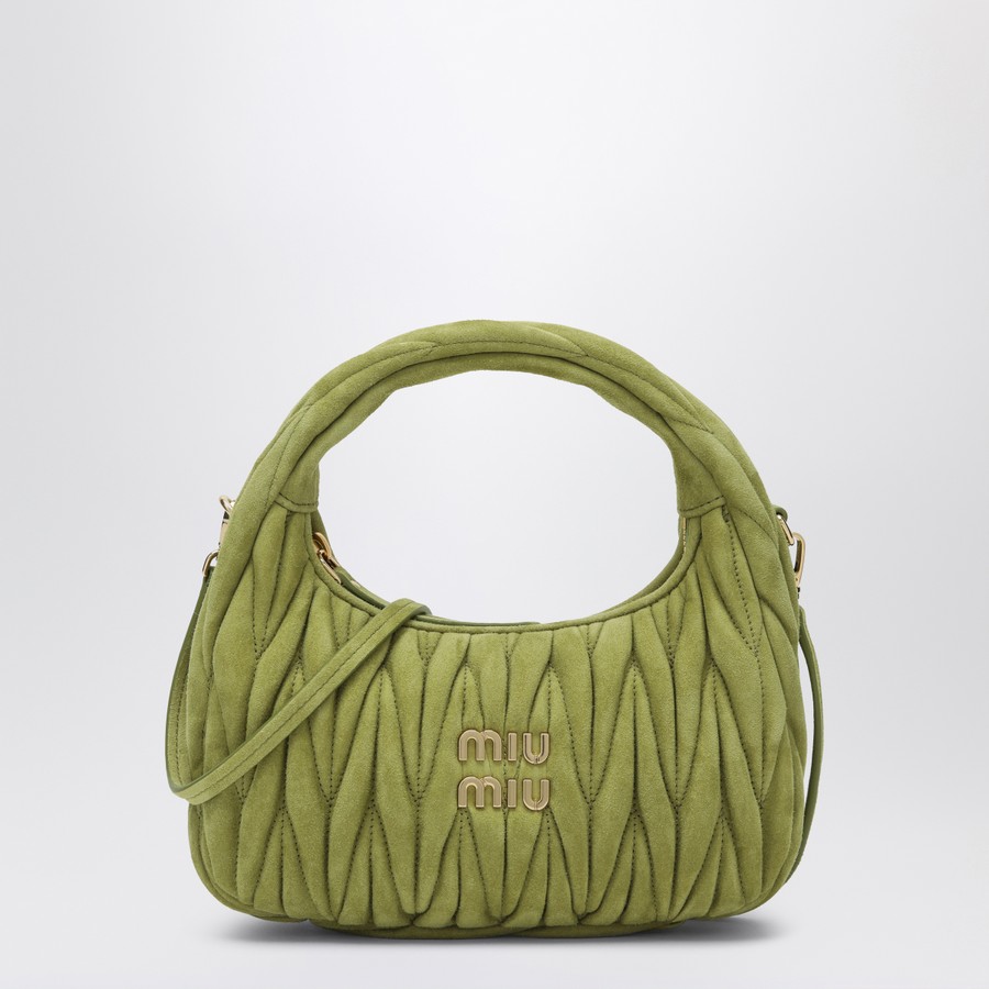 Miu Miu Small Miu Wander ivy green suede bag | TheDoubleF