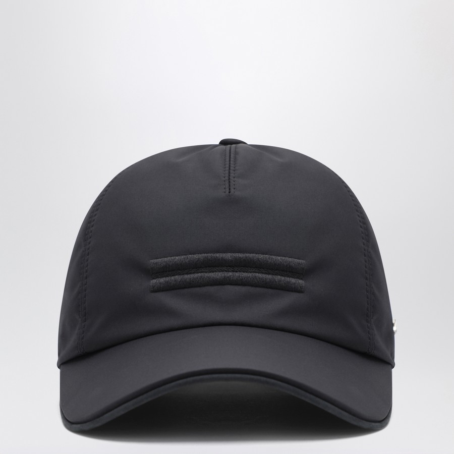 Zegna 黒 ベースボールキャップ ZEGNA Black technical fabric baseball cap | TheDoubleF