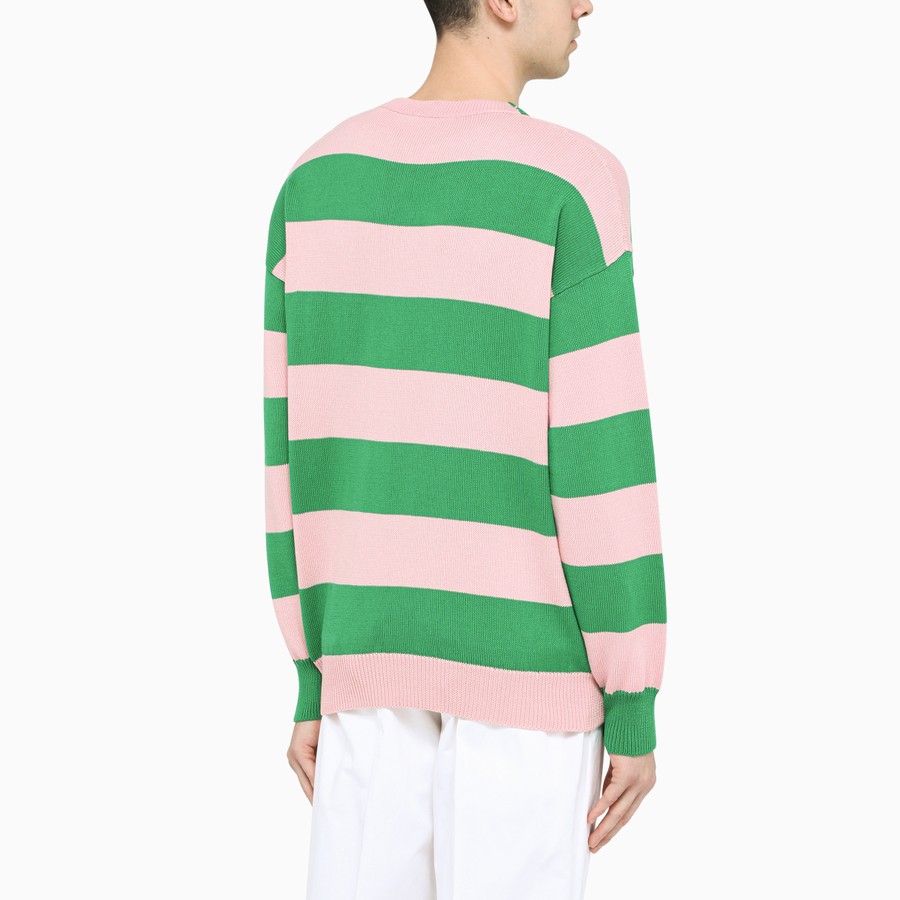 green striped cardigan