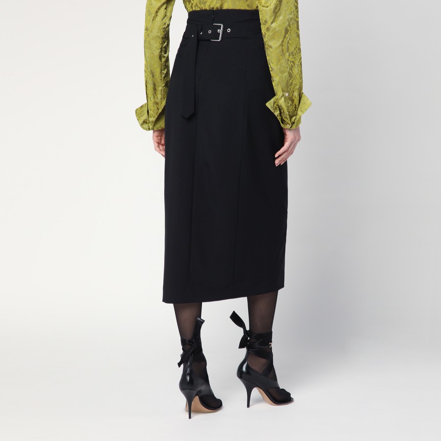 スカート Dries Van Noten Black wool and mohair midi skirt Dries Van Noten Black wool and mohair midi skirt | TheDoubleF