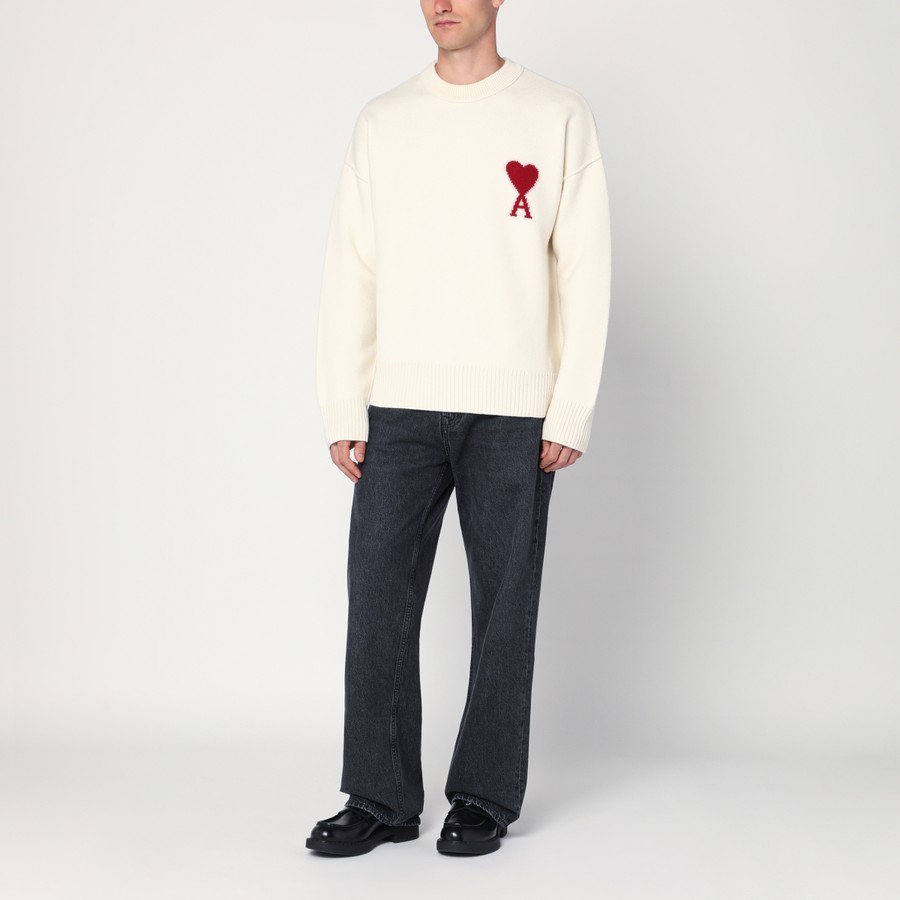 【Ami de Coeur】ニット プルオーバーフーディUKS802.KN0018 154 AMI Alexandre Mattiussi - AMI DE COEUR KNIT HOODIE / アミ