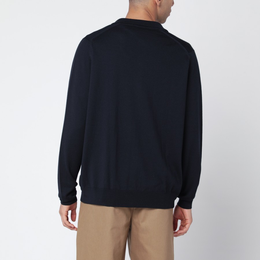 JOHN SMEDLEY Navy wool cardigan | TheDoubleF