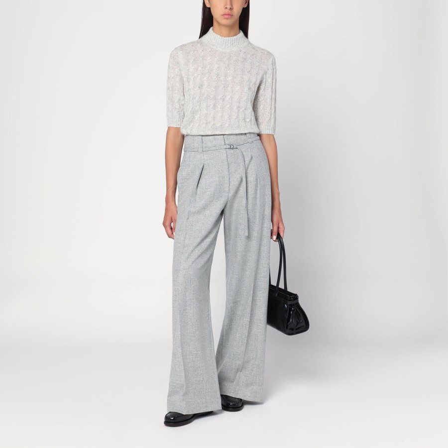 ボトムスその他 Brunello Cucinelli Wide grey trousers in wool and cashmere Brunello Cucinelli Wide grey trousers in wool and cashmere