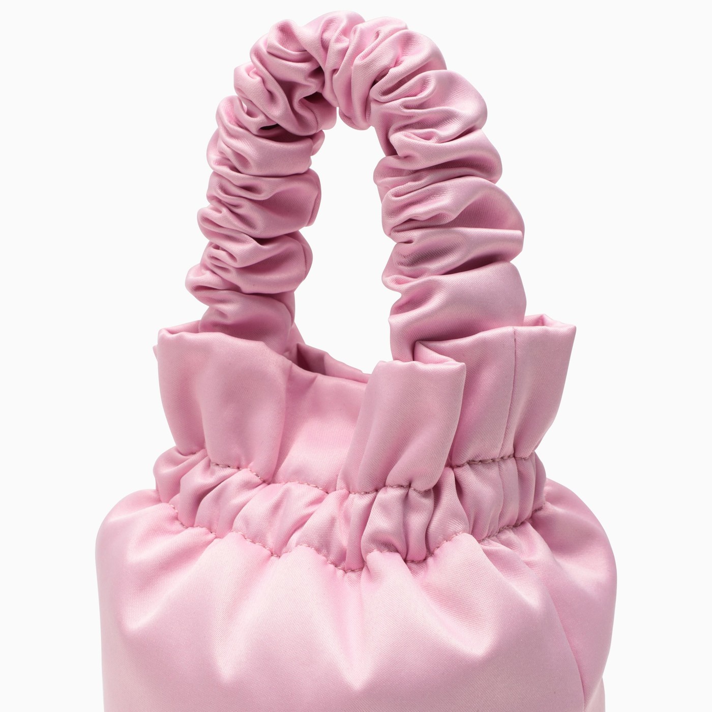 GANNI Ruched Top Handle bag pink TheDoubleF
