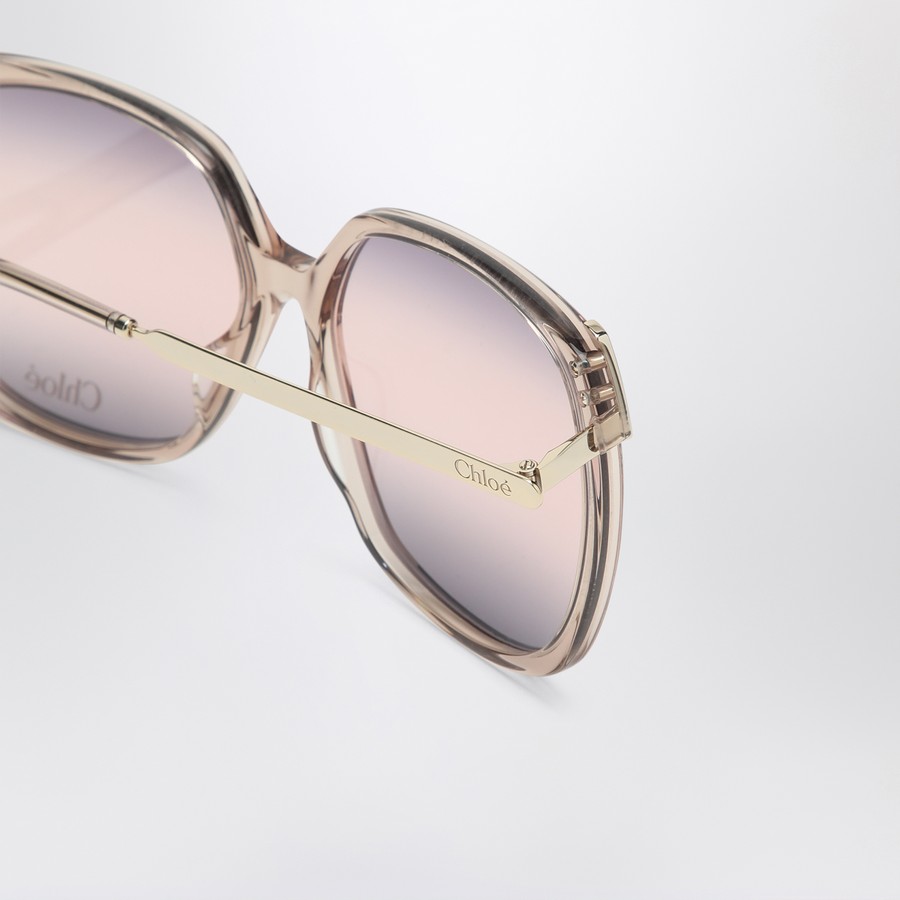 サングラス CHLOE ALY PINK SUNGLASSES Chloé Aly Sunglasses in Transparent pink/gold | Chloé BA