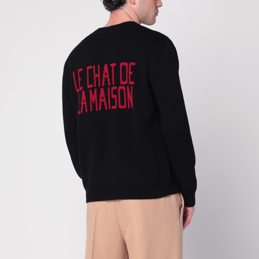 Valentino Black sweater with Le Chat de la Maison patch
