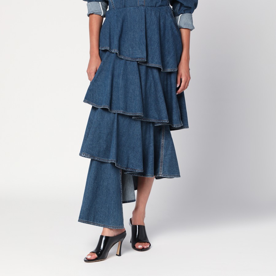 スカート ALAIA ASYMMETRICAL SPIRAL DENIM SKIRT Alaïa Asymmetrical spiral denim skirt | TheDoubleF