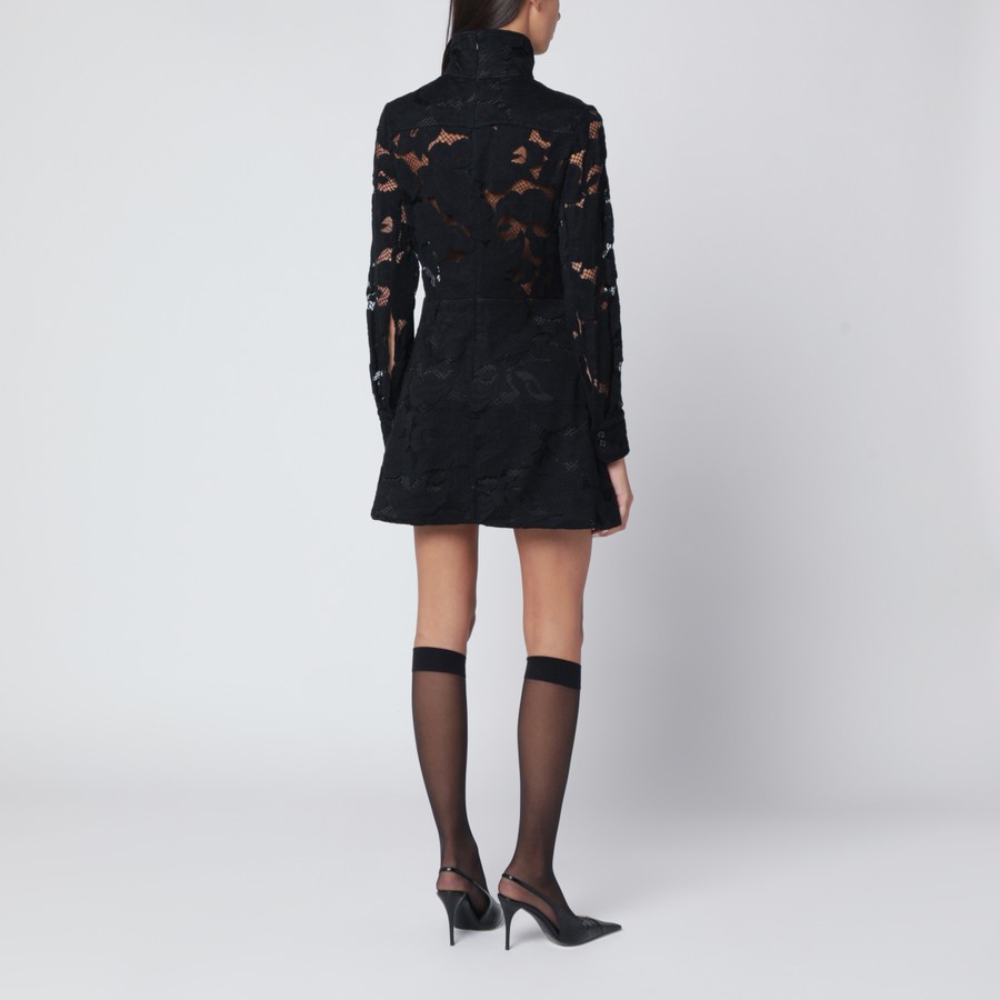 Patou Mini-robe noire avec col à boucle TheDoubleF