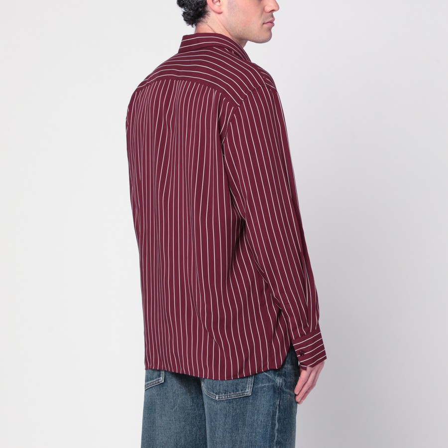 Tシャツ・カットソー Saint Laurent SS25 Striped shirt (819096Y1L04 6403) Saint Laurent Striped burgundy shirt | TheDoubleF