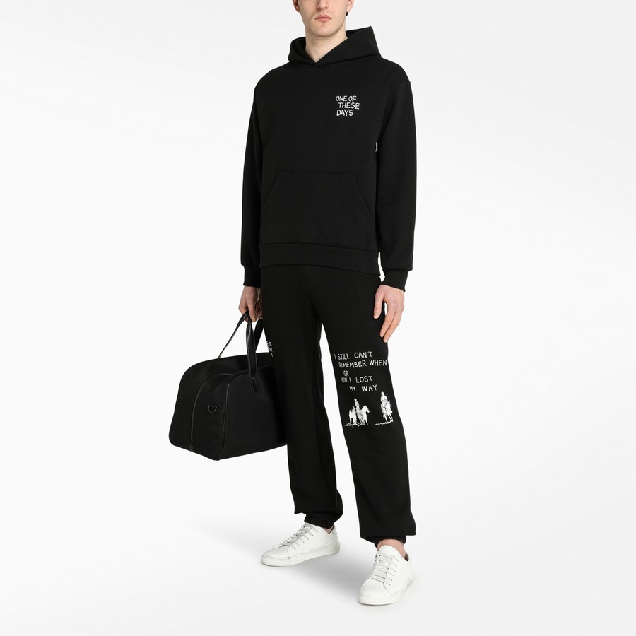 One Of These Days Black Printed Jogging Trousers In Black