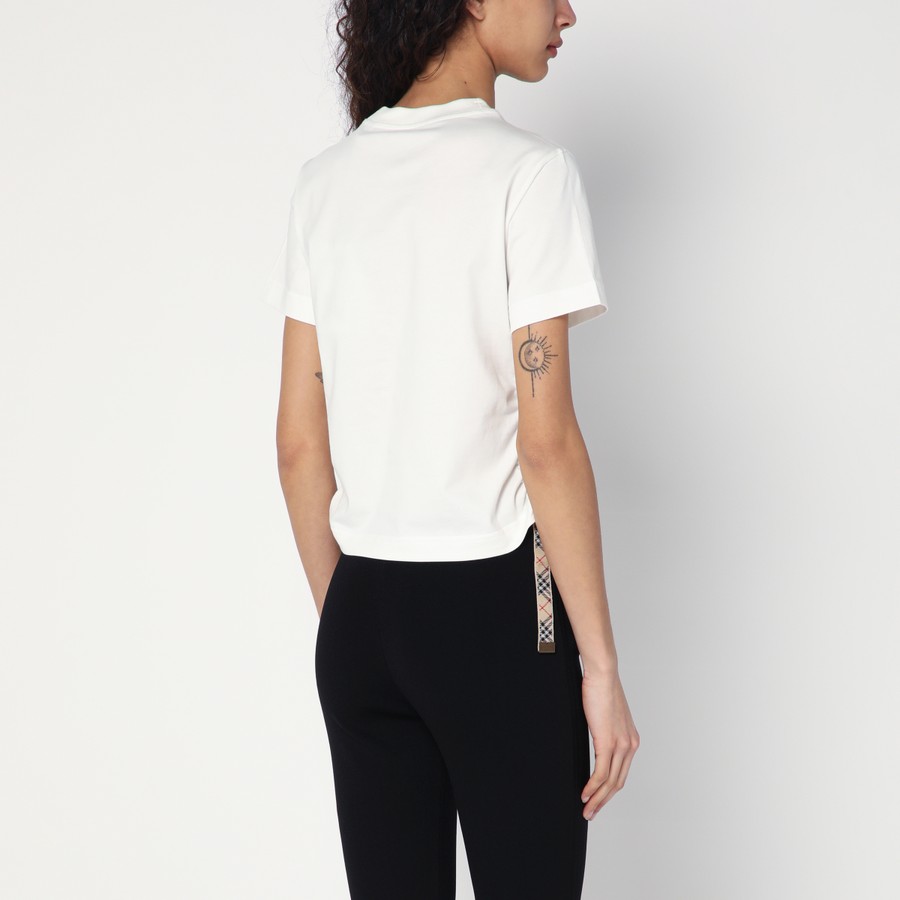 Burberry White T-shirt with check pattern detail | TheDoubleF