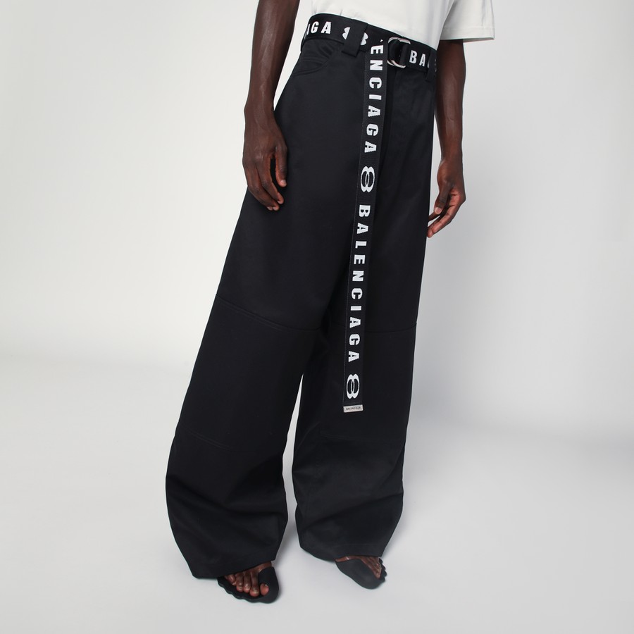 指輪・リング BALENCIAGA D-RING BELT IN BLACK AND WHITE CANVAS Balenciaga D-Ring belt in black and white canvas | TheDoubleF