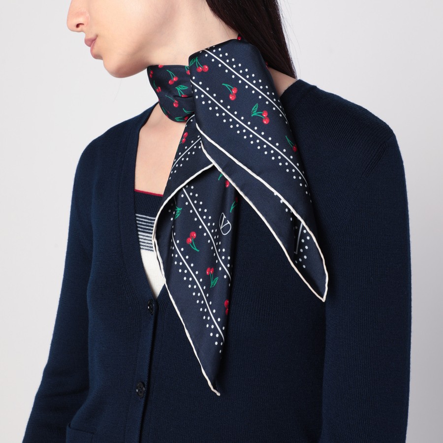 スカーフ Valentino Garavani Silk Foulard With Cherryfic Print Valentino Garavani Silk Cherryfic Print Scarf | Harrods US