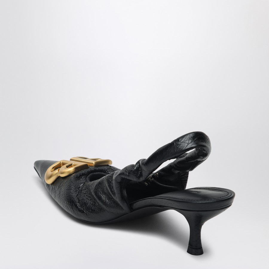 Balenciaga Monaco black slingback with logo | TheDoubleF