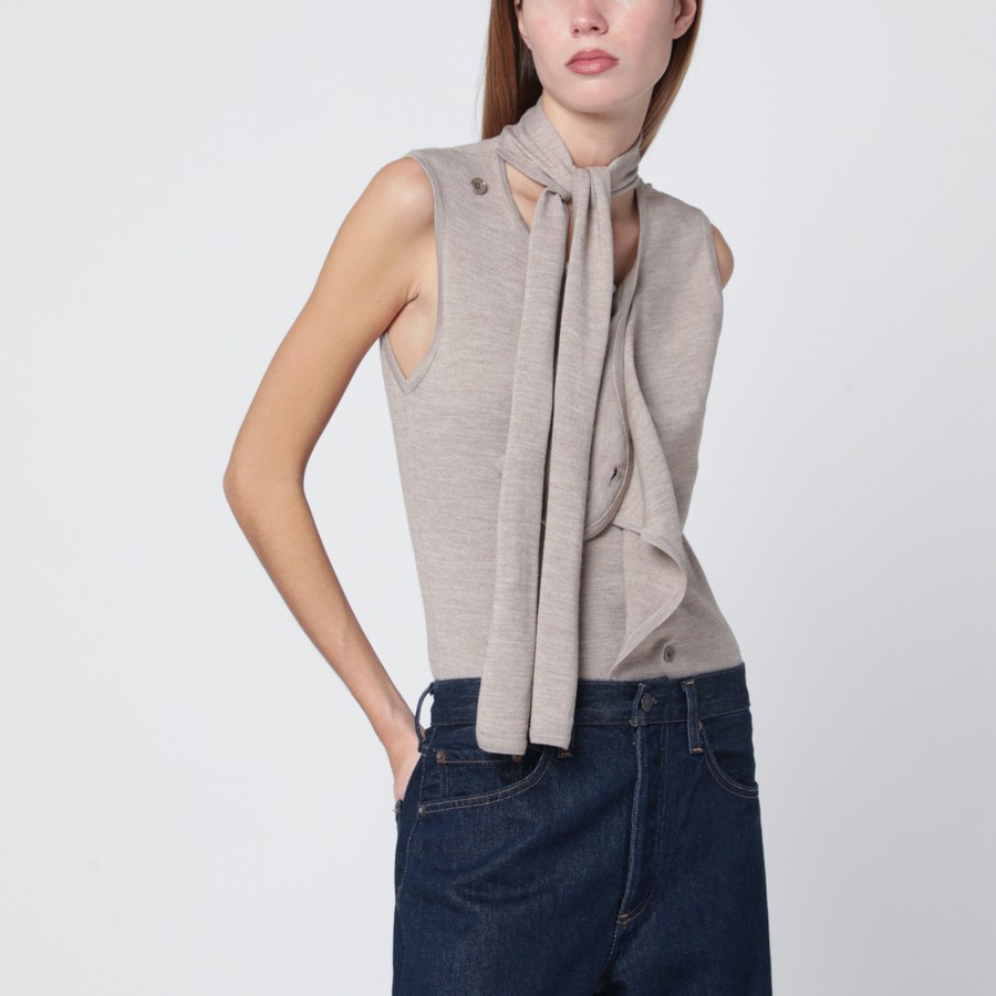 LEMAIRE Taupe wool blend waistcoat | TheDoubleF