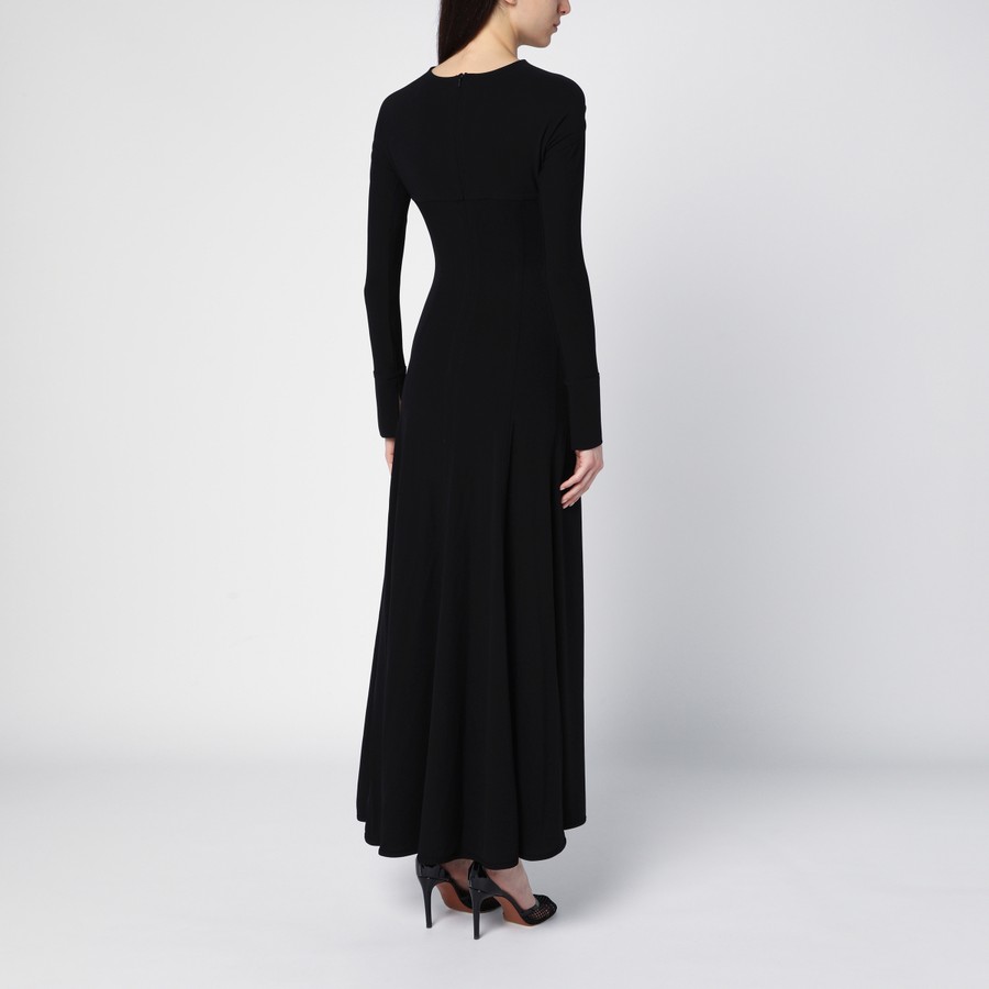ワンピース VICTORIA BECKHAM LONG BLACK DRESS IN VISCOSE JERSEY Victoria Beckham Long black dress in viscose jersey – Lord