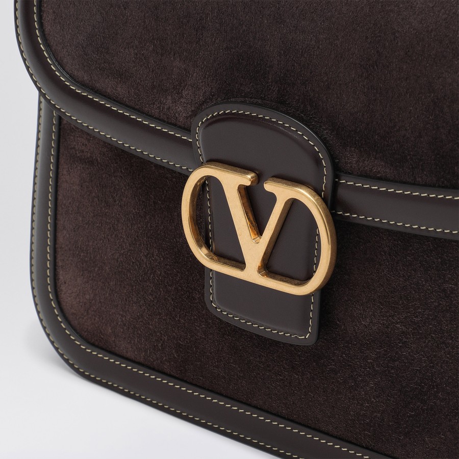 【関税＆送料込み】Valentino Garavani Dark And Suede 9To5 B Valentino Garavani Dark brown leather and suede 9TO5 bag