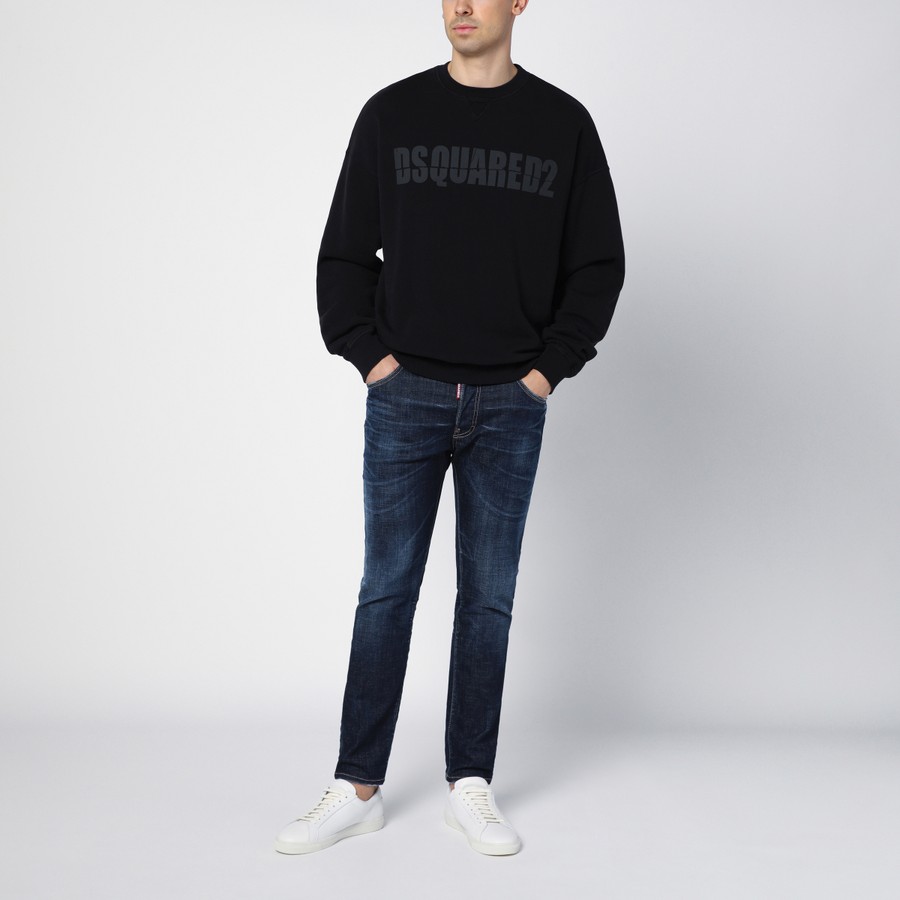 スウェット・トレーナー Dsquared2 Black Cotton Crewneck Sweatshirt With Logo Dsquared2 Black Cotton Crewneck Sweatshirt With Logo – LOZURI®