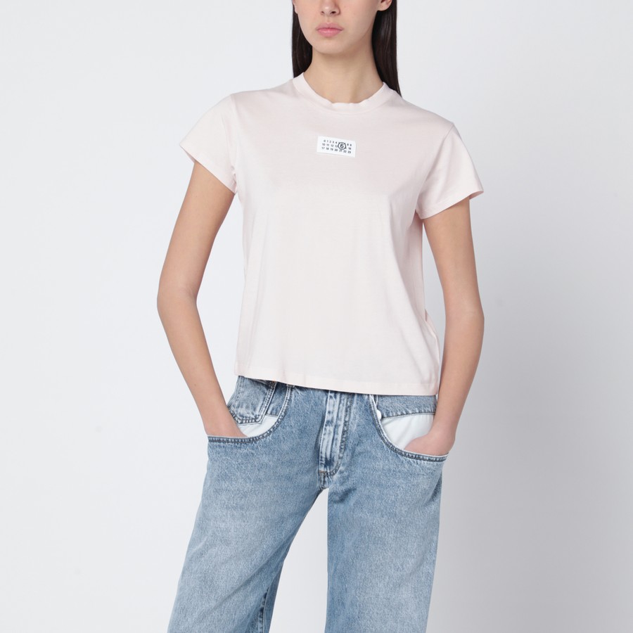 MM6 Maison Margiela Pink Numeric cotton T-shirt | TheDoubleF