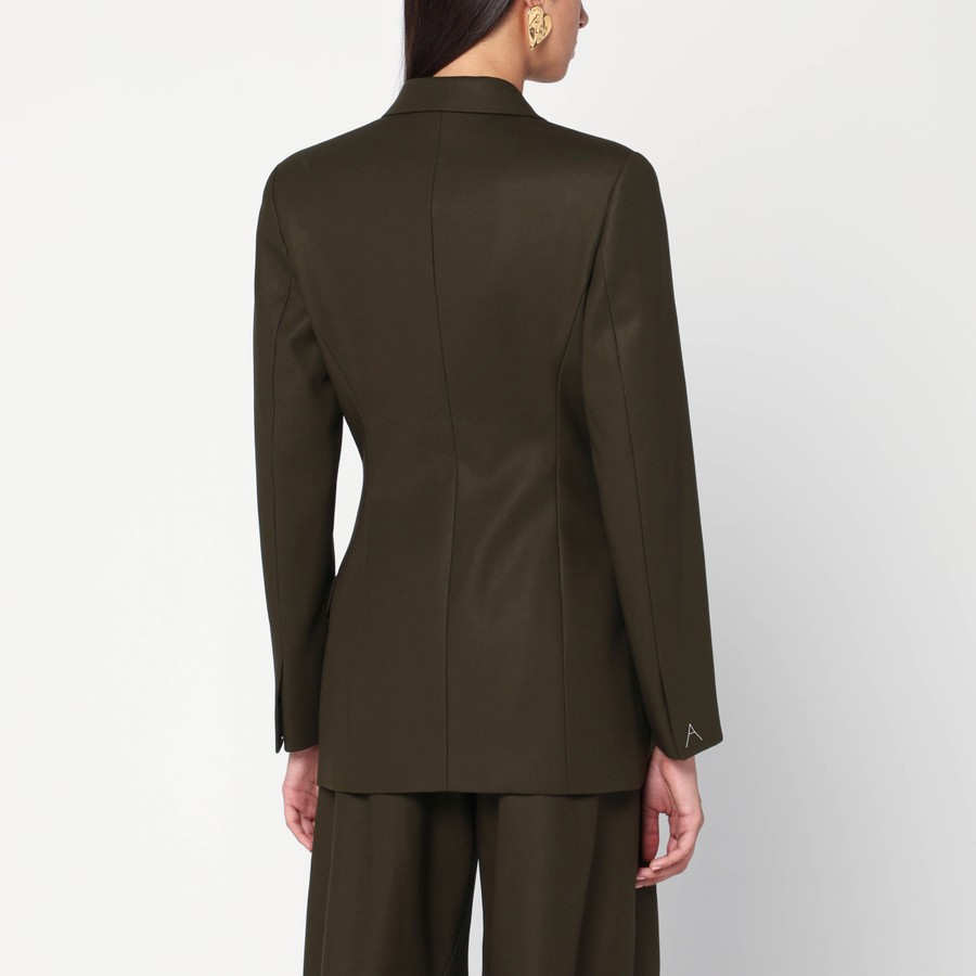 Alaïa オリーブグリーン ジャケット Alaïa Double-breasted olive green wool jacket | TheDoubleF