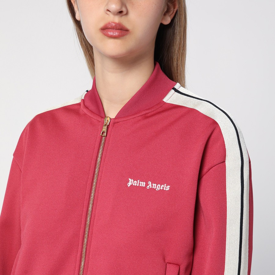 Palm Angels Earth Red zip sweatshirt with logo | TheDoubleF