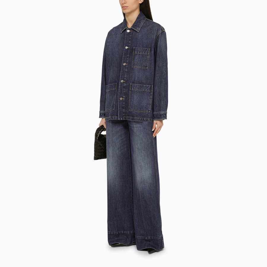 Bottega Veneta Blue wide denim jeans | TheDoubleF