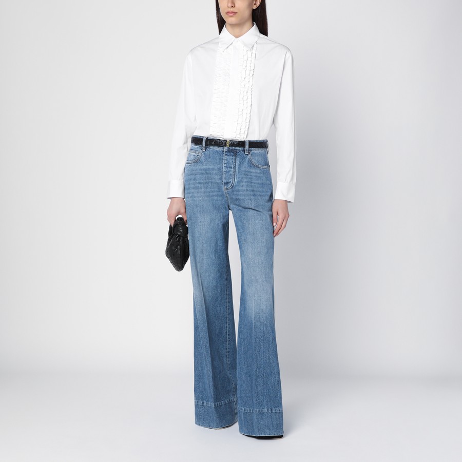 Bottega Veneta Wide leg jeans in denim blue | TheDoubleF