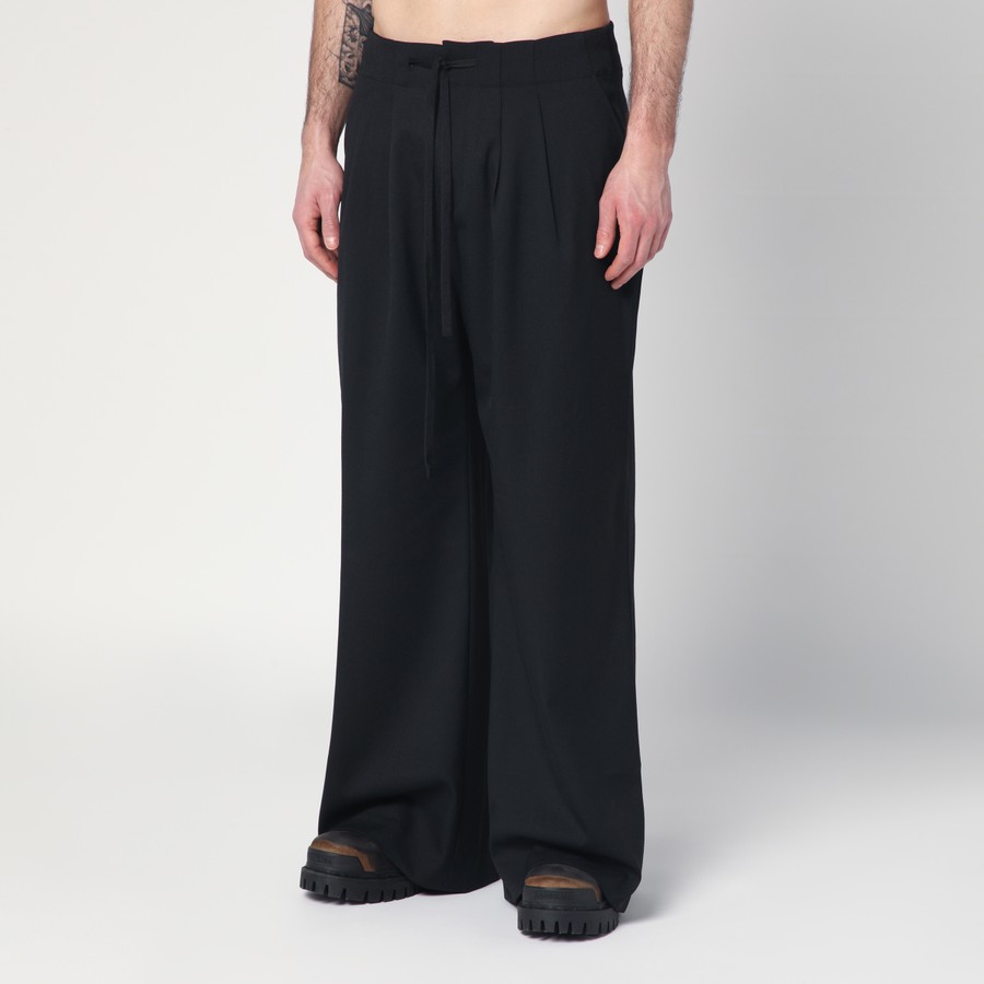 パンツ entire studios PANTS (ES2546BW BLACKWOOL) Entire Studios Wide black wool-blend trousers | TheDoubleF