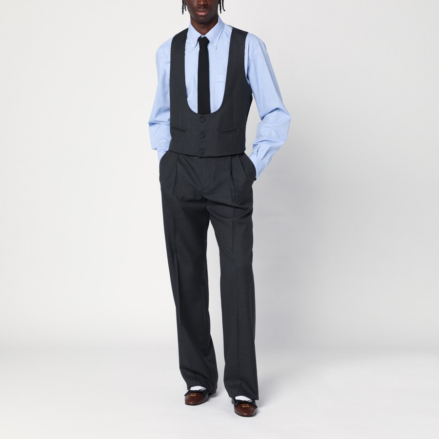 Valentino Light blue button-down shirt in cotton | TheDoubleF