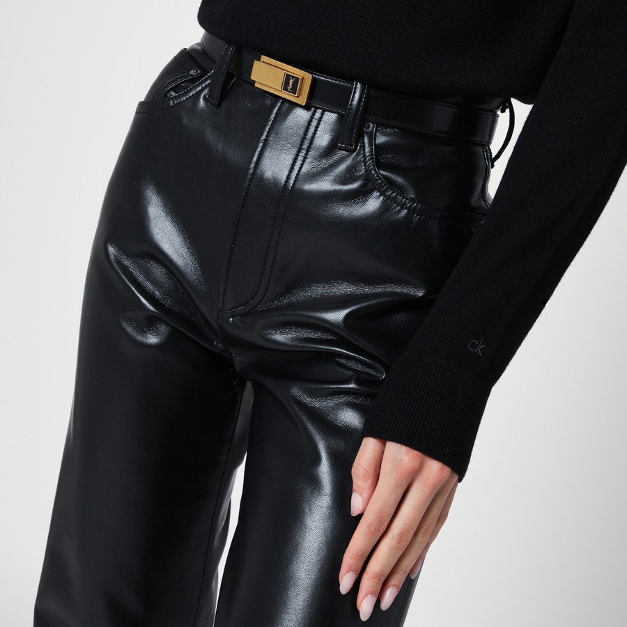 ベルト Saint Laurent Black belt with Charniere buckle Saint Laurent Black belt with Charniere buckle | TheDoubleF