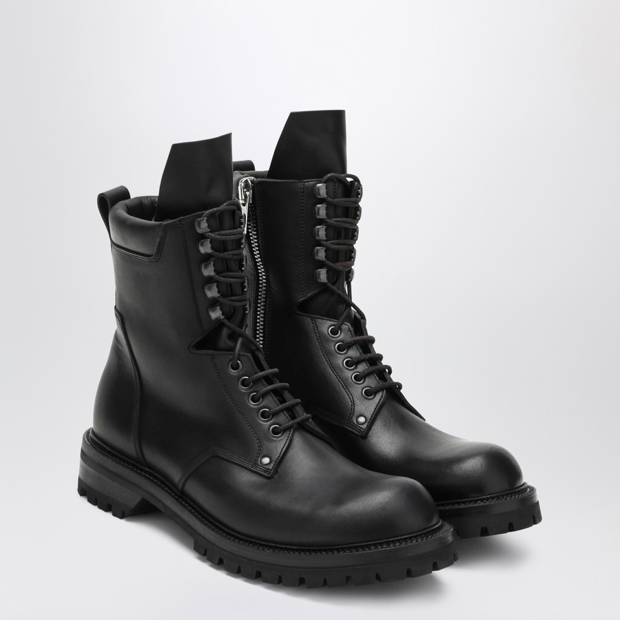 個人装備 RICK OWENS Army Tractor Combat 43 Rick Owens Army Mega Tractor Boot Triple Black (Women's