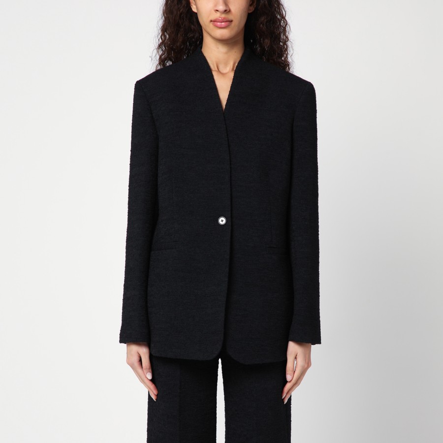 ジャケット Loulou Studio Black single-breasted boucle jacket Loulou Studio Black single-breasted bouclé jacket | TheDoubleF