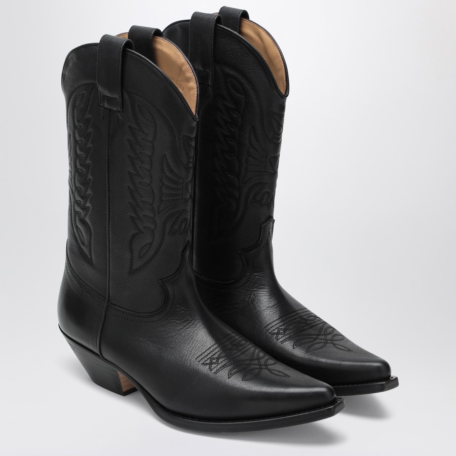 シューズ・サンダルその他 MM6 FLORENCE WESTERN BOOTS IN SMOOTH LEATHER MM6 Maison Margiela Black and white Florence cowboy boots
