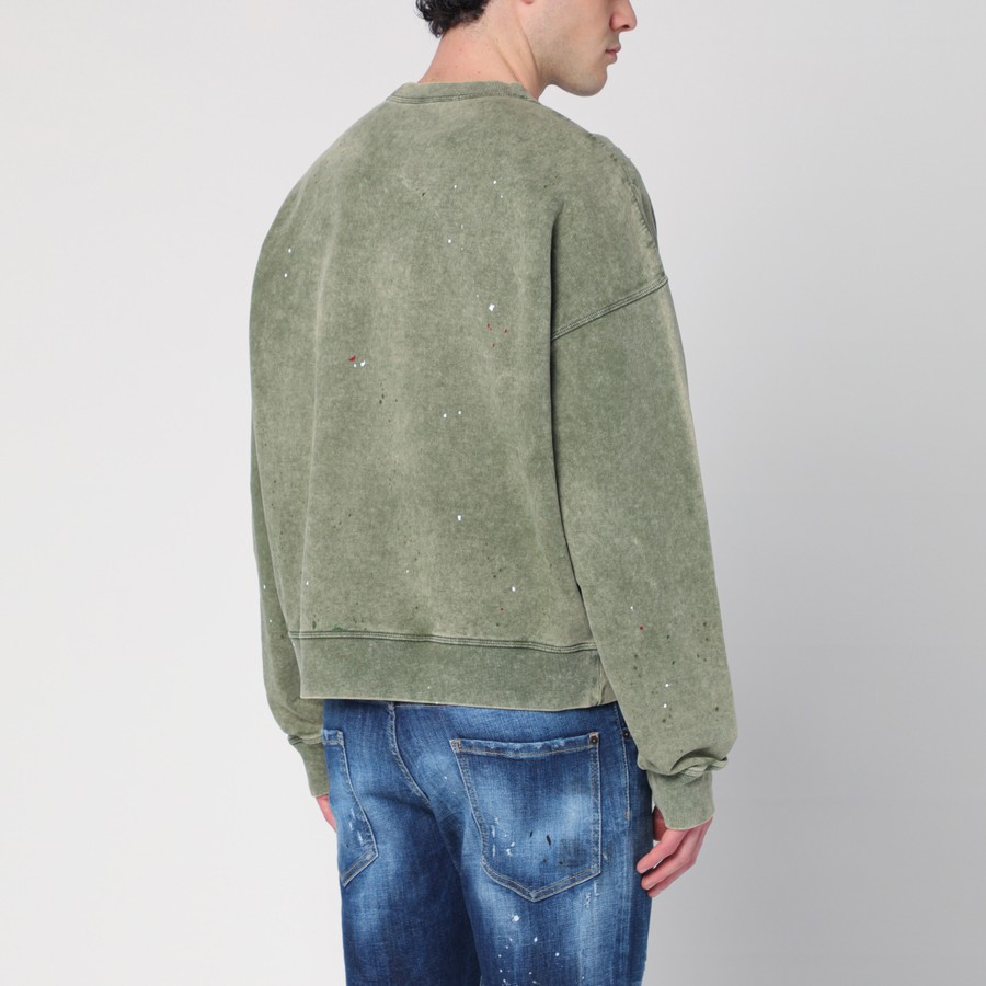【関税&送料込】Dsquared2 Washed Green Sweatshirt With Logo Dsquared2 Washed green sweatshirt with logo | TheDoubleF