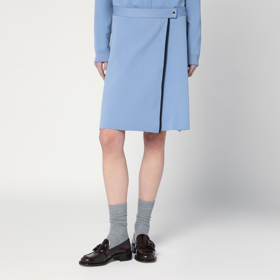 Miu Miu Light blue skirt in technical yarn | TheDoubleF