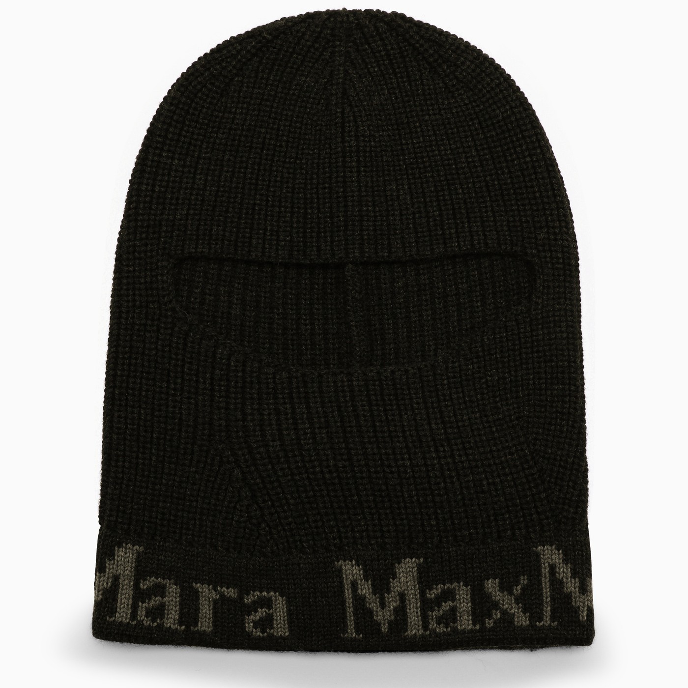 Max Mara Charcoal grey wool knit balaclava TheDoubleF