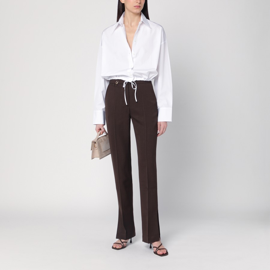 ボトムスその他 JACQUEMUS Brown trousers in silk blend JACQUEMUS Brown trousers in silk blend | TheDoubleF