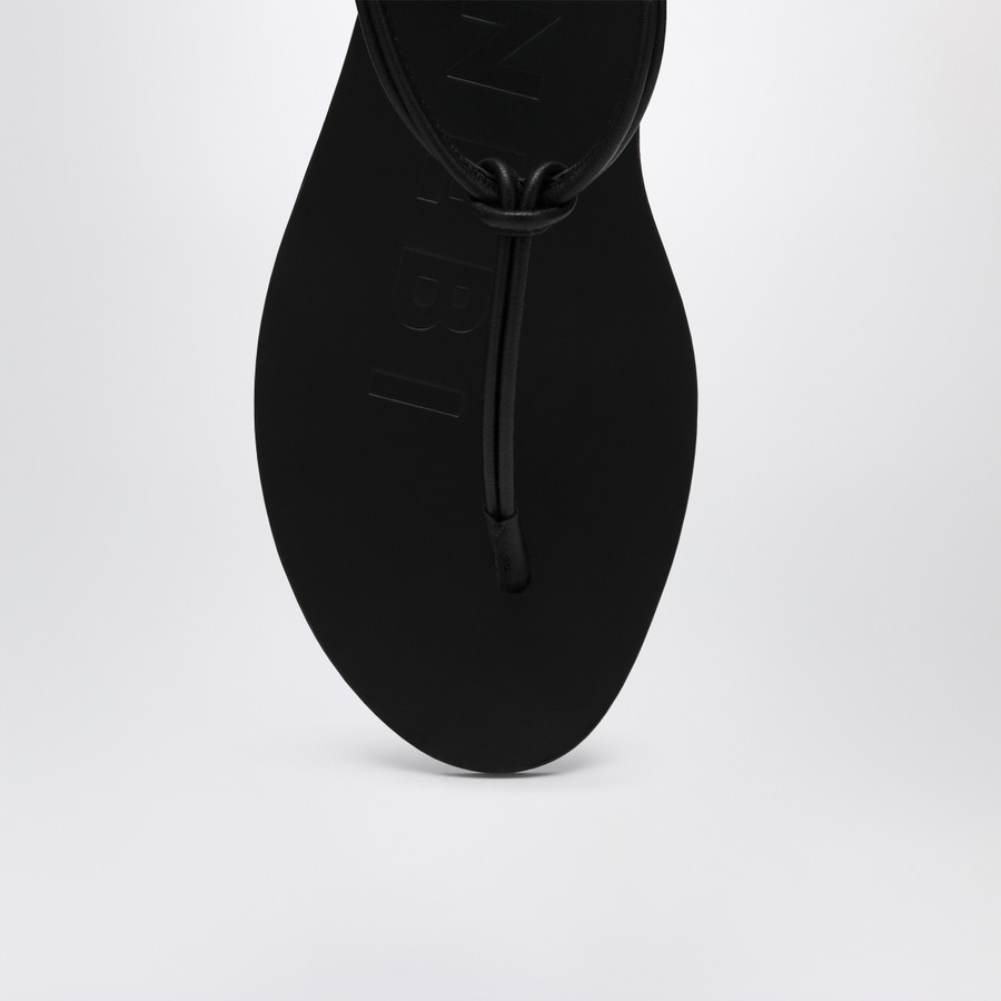 サンダル・ミュール MANEBI Women Sandals Q4 5Y0LE BK BLACK Manebí Black leather flip-flops | TheDoubleF